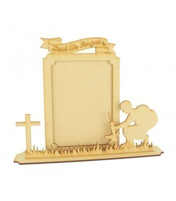 Laser Cut 'Lest We Forget' 3D Remembrance Photo Frame on a stand